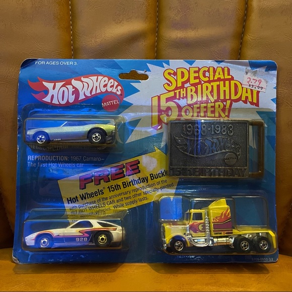 Mattel Other Nib Vtg 982 Hot Wheels 15th Anniversary Belt Buckle And Car Pack Poshmark